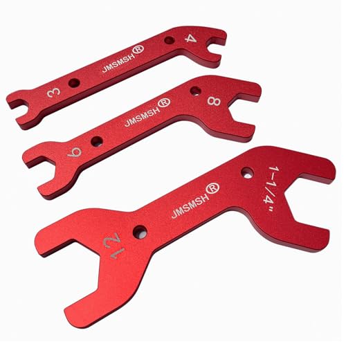JMSMSH NOS Nitrous Flaschenschlüssel-Set, 3-teilig, AN3.AN4.An6 AN8.An12 (1-1/4 Zoll), Flaschenmutter-Ende von JMSMSH