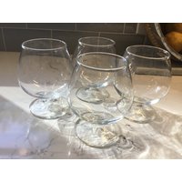 Vintage Brandy Oblaten 4Er Set - Snifters Antike Gläser Kristall Cognac von JMSquaredVintage