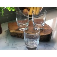 Vintage Crystal Heavy Bottom Double Old Fashioned Gläser Oder Felsen Gläser, 3Er Set, Cocktail Antike Barware, 60Er Barware von JMSquaredVintage