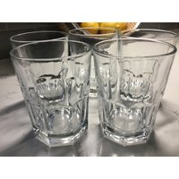 Vintage Cut Whiskey Becher Gläser - 5Er Set Antike Felsen Double Old Fashioned Scotch Gläser, 70Er Barware, Heavy Bottomed von JMSquaredVintage