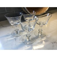 Vintage Kristall Champagner Coupes Oder Hohe Sorbets - Set Von 4 Cordial Gläser Champagnergläser Likörgläser von JMSquaredVintage