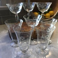 Vintage Kristall Wasser/Eistee Gläser Und Champagner Coupes - 8Er Set von JMSquaredVintage