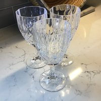 Vintage Kristall Weingläser Oder Wasserkelche - 3Er Set Bleikristall Kelche von JMSquaredVintage