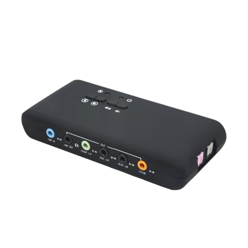 JMT 12 Mbps Stereo USB Soundkarte 8-Kanal Ausgang Audio FiberOptic Interface Dual Mikrofonkopf 48KHz Externe Aufnahmebox MCA4277 von JMT