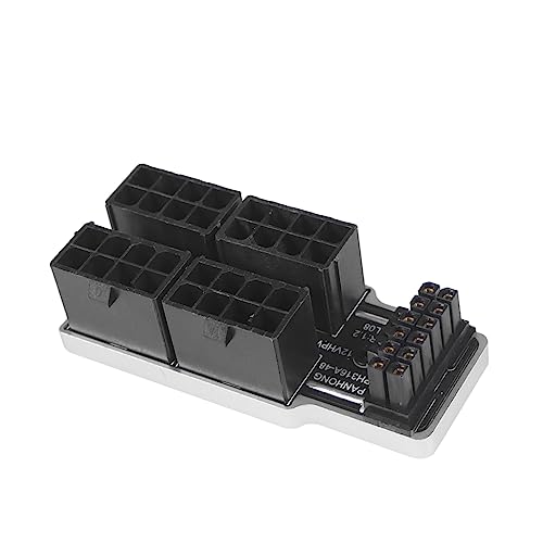 JMT 4 x 8-poliger auf 40er-Serien-Grafikkarten-Servolenkungsstecker ATX3.0 12VHPWR 12 + 4P 600 W 180 Grad Adapter (PH316-48 A-Typ, Silber) von JMT