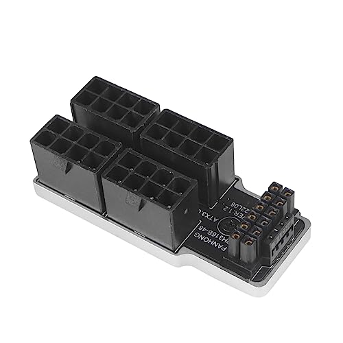 JMT 4 x 8-poliger auf 40er-Serien-Grafikkarten-Servolenkungsstecker ATX3.0 12VHPWR 12 + 4P 600 W 180 Grad Adapter (PH316-48 B-Typ, Silber) von JMT