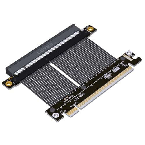 JMT ADT-K33U PCIe 5.0 x16 Verlängerungskabel, 512 Gbit/s, Hochgeschwindigkeit, verlustfrei, flexibel, GPU-Riser für PC-Gehäuse, Server, ITX Builds Computer RTX5090 (K33UF-BK, 15 cm) von JMT