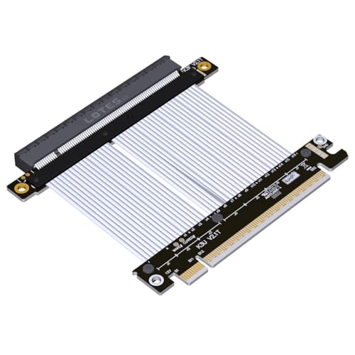 JMT ADT-K33U PCIe 5.0 x16 Verlängerungskabel, 512 Gbit/s, Hochgeschwindigkeit, verlustfrei, flexibel, GPU-Riser für PC-Gehäuse, Server, ITX Builds Computer RTX5090 (K33UF-SI, 15 cm) von JMT