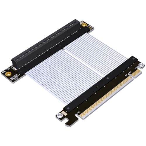 JMT ADT-K33U PCIe 5.0 x16 Verlängerungskabel, 512 Gbit/s, Hochgeschwindigkeit, verlustfrei, flexibel, GPU-Riser für PC-Gehäuse, Server, ITX Builds Computer RTX5090 (K33UL-SI, 15 cm) von JMT