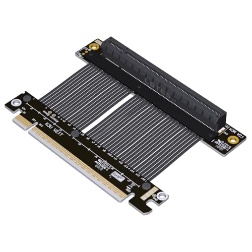 JMT ADT-K33U PCIe 5.0 x16 Verlängerungskabel, 512 Gbit/s, Hochgeschwindigkeit, verlustfrei, flexibel, GPU-Riser für PC-Gehäuse, Server, ITX Builds Computer RTX5090 (K33UR-BK, 15 cm) von JMT