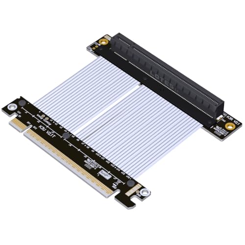 JMT ADT-K33U PCIe 5.0 x16 Verlängerungskabel, 512 Gbit/s, Hochgeschwindigkeit, verlustfrei, flexibel, GPU-Riser für PC-Gehäuse, Server, ITX Builds Computer RTX5090 (K33UR-SI, 15 cm) von JMT