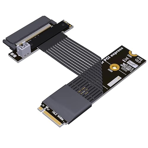 JMT ADT-K47 M.2 NVMe auf U.2 SFF-8639 SSD-Verlängerungskabel, PCIe 5.0 x4, 128 Gbit/s Signaladapter (15 cm, K47SF-BK) von JMT