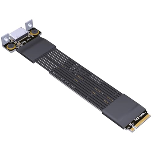 JMT ADT-K49SA-BK PCIe4.0 x4 M.2 NVMe auf OcuLink SFF-8611/8612 Adapter, 64 Gbit/s Grafikkarte, externes Verlängerungskabel (K49SA-BK, 15 cm) von JMT