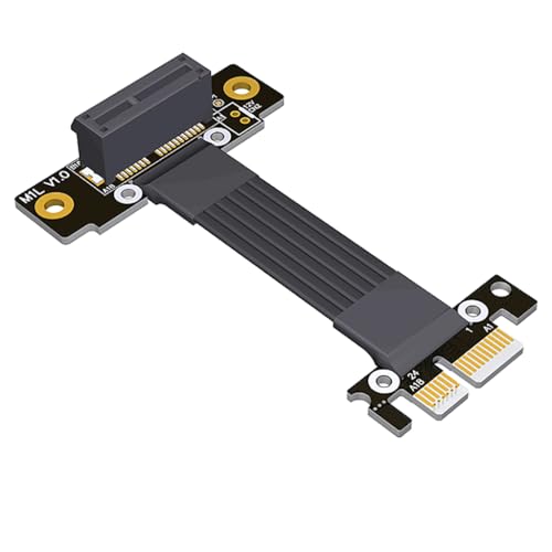 JMT ADT-M11SL PCI-E 4.0 x1 auf x1 Verlängerungskabel, 90° Dual rechtwinklig, für Soundkarten-Capture-Karte mit PCI-E x1-Schnittstelle (M11SL, 15 cm) von JMT