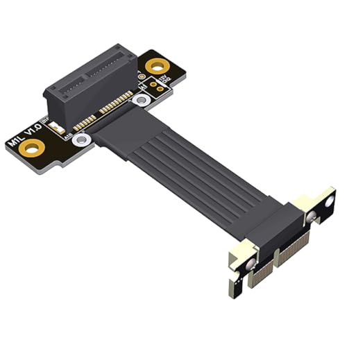 JMT ADT-M11SL PCI-E 4.0 x1 auf x1 Verlängerungskabel, 90° Dual rechtwinklig, für Soundkarten-Capture-Karte mit PCI-E x1-Schnittstelle (M11SL-TL, 25 cm) von JMT
