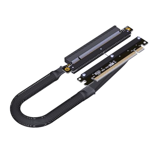 JMT ADT-M33 PCIe4.0 x16 256Gbps GPU-Verlängerungskabel, Dual Reverse Right Left Bend, 30 cm, kompatibel mit Chassis A4 ITX RTX 4090 RX7900xt (M33JK-TR rechtsgebogen) von JMT