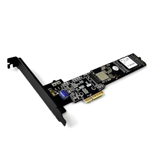 JMT ADT PCIe 5.0 x4 auf M.2/M.3 NVME SSD Adapterkarte 128G/bps mit Halterung, kompatibel mit M.2 NVMe 2230 2242 2260 2280 22110 SSD (R24B) von JMT