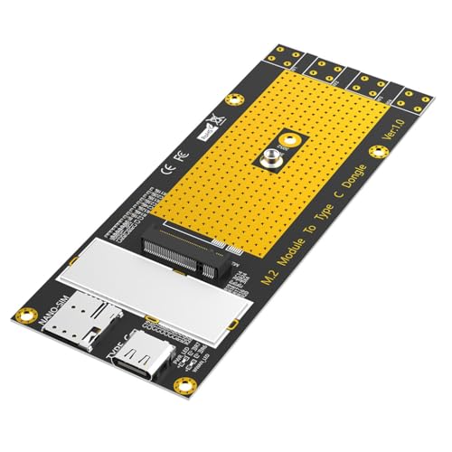 JMT M.2 B Key 3G/4G/5G Modul auf USB-C USB 3.0 Adapter mit Nano-SIM-Kartensteckplatz, kompatibel mit RM500Q RM500U GM800 SIM8200 Modul (nur Adapter) von JMT