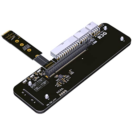 JMT M.2 Key M NVMe Externe Grafikkartenständer Halterung R43SG 64Gbs mit PCIe4.0 x4 Riser Kabel für Grafikkarte Nach 1660 (R43SG 25CM) von JMT