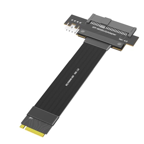 JMT M.2 Key M PCIe4.0 auf U.2 SFF-8639 Verlängerungskabel kompatibel mit M2 MKey NGFF 2280 SSD (20 cm) von JMT