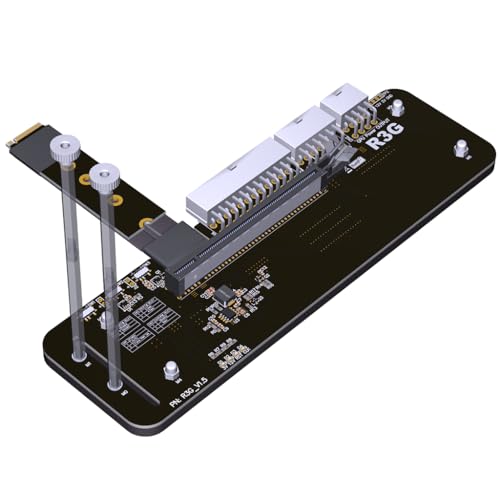 JMT M.2 M Key NVMe Externe Grafikkartenständerhalterung 64Gbs Full Speed mit PCIe 4.0 x4 Steigerkabel R43SG Upgraded für Grafikkarte 1660 Oben (25CM K43SG) von JMT