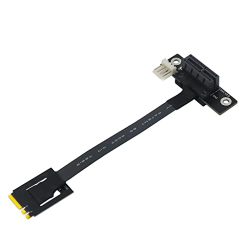 JMT M.2 NGFF Dual Key A-E auf PCI-E Adapter Konvertierungskabel 270° 20cm mit 4Pin FDD Stromanschluss Unterstützung für M.2 Buchse mit Typ 2230 (1X) von JMT