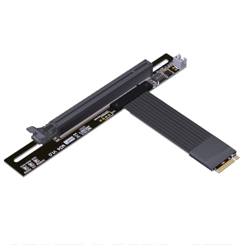 JMT M.2 NGFF NVMe-kompatibles Verlängerungskabel Key M auf PCI-E 4.0 x16 64G/bps PCIe4.0 x4 Gen4 für Grafikkarte (M41-M34/25CM) von JMT