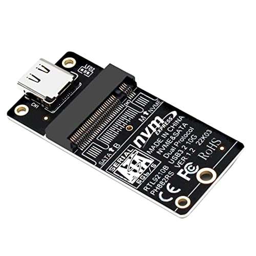 JMT M.2 NVMe Festplattengehäuse Adapter Karte Gen2 10Gbps 9210B Dual-Protocol NVME SSD M2 SATA SSD auf USB 3.1 USB-C Adapter für M/B+M Key M2 von JMT