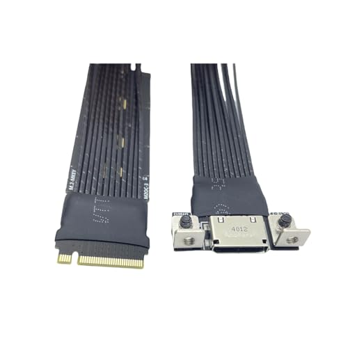 JMT M.2 NVMe M Key to Oculink 4i / SFF8611 Verlängerungskabel PCIe4.0 X4 Gen3 4 kompatibel mit T10 / SAS-4 SFF-8612 (15 cm) von JMT