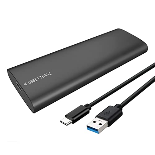 JMT M.2 auf USB 3.1 USB-C HDD Gehäuse NGFF/NVMe Dual Protokoll Unterstützung für M.2 NVMe M Key/M.2 SATA B Key Festplatte (schwarz) von JMT