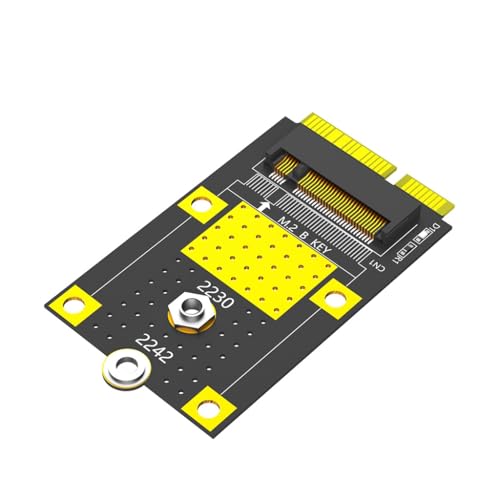 JMT MSATA auf M.2 NGFF Key B Adapterkarte für NGFF M2 2230 2242 SSD B Key SATA Bus Konverterkarte kompatibel mit Windows XP/7/8/10 Wince & Linux (NGFF 2230/2242) von JMT