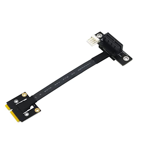 JMT Mini PCIe auf PCI-E Adapterkabel 270° 20 cm Add On Karte mit FDD 4Pin zu SATA Stromkabel Unterstützung für PCI Express basierte MiniCard Tester Extender (1X) von JMT
