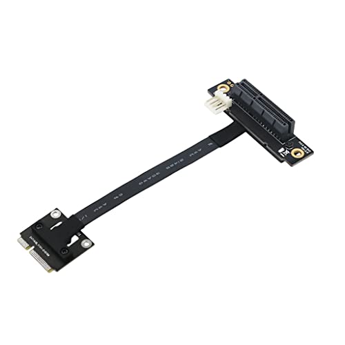 JMT Mini PCIe auf PCI-E Adapterkabel 270° 20 cm Add On Karte mit FDD 4Pin zu SATA Stromkabel Unterstützung für PCI Express basierte MiniCard Tester Extender (4X) von JMT