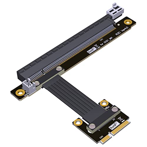 JMT Mini-Pcie Kabellose Netzwerkkarte auf Pcie 4.0 x1/x4/x16 Riser Verlängerungskabel PCIe 4.0 mPCIe M.2 NVME SSD Motherboard Riser Ribbon Extender (15 cm, Pcie4.0 16X R63JC) von JMT