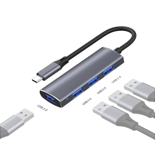 JMT Multiport HUB Dock 5Gbps USB 3.0 4Port High Speed USB-C S·plitter für PC Computer Laptop (USB-C HUB) von JMT