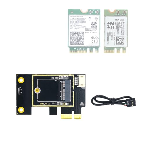 JMT NGFF M.2 auf PCIE Wireless Netzwerkkarte Adapterkarte kompatibel mit Intel 7260 8265 1650 1675X AX200 AX210 (Board + B-T-Kabel) von JMT
