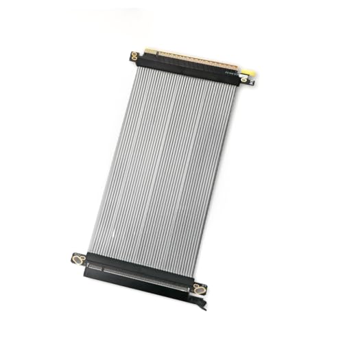 JMT PCIE 5.0 X16 Grafikkarten-Verlängerungskabel, GPU-Adapter, 64 GB, High-Speed, versilbert, für ITX-Gehäuse (180 Grad, 25 cm) von JMT