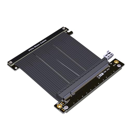 JMT PCIe 4.0 x16 Riser-Kabel RTX3090 Grafikkartenverlängerung Gen4.0 High Speed Dual Reverse kompatibel mit ITX A4 Gehäuse (20 cm, schwarz) von JMT