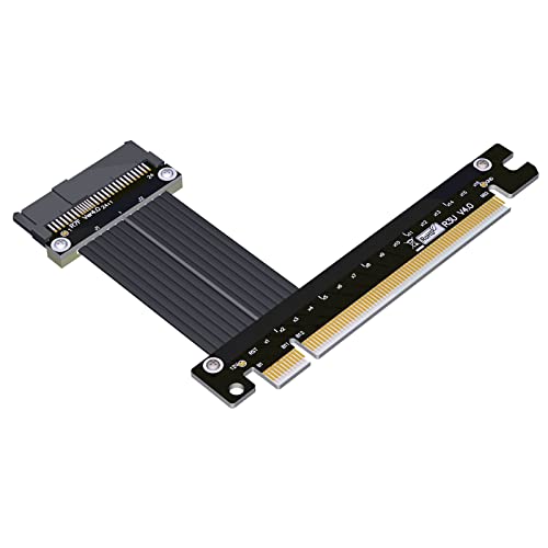 JMT PCIe4.0 x16 auf U.2 SFF-8639 Verlängerungskabel Datenübertragung Solid State Drive Konverter SFF8639 Erweiterungssteigerung für U.2 NVMe SSD Festplatte Gen4 Riser-Karte Intel (0,15 m, R37UF) von JMT