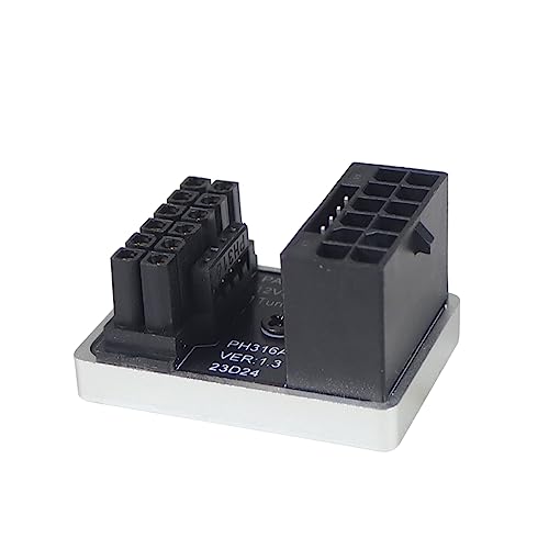 JMT PCIe5.0 Grafikkarten-Netzteil ATX3.0 12VHPWR 12+4 16-polig, 600 W, Stecker auf Buchse, 180 Grad Winkelstecker (PH316 A-Typ, Silber) von JMT