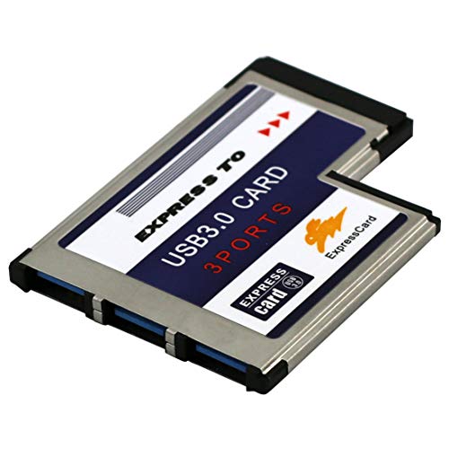 JMT USB-3.0-Adapter für PCMCIA-Expresskarte, 3 Anschlüsse, versteckt, 54 mm, USB 3.0 von JMT