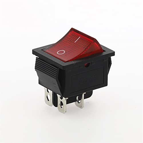 5 Stück KCD4 Wippschalter Netzschalter selbstsichernd 2 Positionen 4 Pins mit Licht 15 A 250 VAC/20 A 125 VAC 32 * 25 mm Micro Switches(Color:Red) von JMVLVLOA