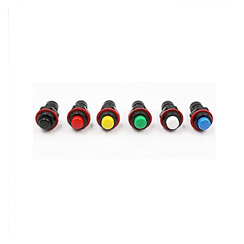 6pcs Self-Reset 10mm Self Reset Momentary Push Button Switch Power Türklingel Horn Leistungsschalterschalter (Color : Each Color 1pcs) von JMVLVLOA