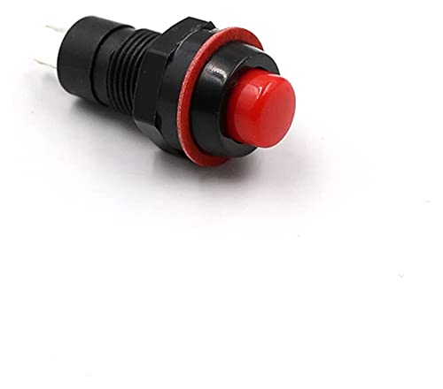 6pcs Self-Reset 10mm Self Reset Momentary Push Button Switch Power Türklingel Horn Leistungsschalterschalter (Color : Red) von JMVLVLOA