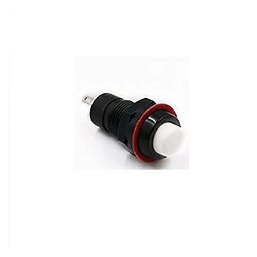 6pcs Self-Reset 10mm Self Reset Momentary Push Button Switch Power Türklingel Horn Leistungsschalterschalter (Color : White) von JMVLVLOA