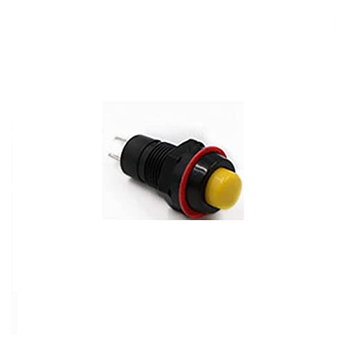 6pcs Self-Reset 10mm Self Reset Momentary Push Button Switch Power Türklingel Horn Leistungsschalterschalter (Color : Yellow) von JMVLVLOA