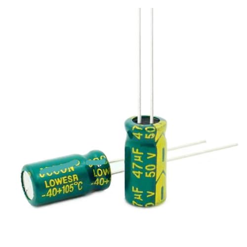 JMVLVLOA 500 Stück 47uF 50V 50V47UF Aluminium-Elektrolytkondensator Hochfrequenz 6 x 12 mm von JMVLVLOA