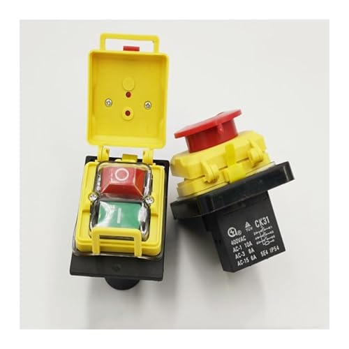 JMVLVLOA CK31 400VAC 3 Phase Magnetic self-Locking Switch, 3 Phase Start Button, Cutting Machine Switch 7pin von JMVLVLOA