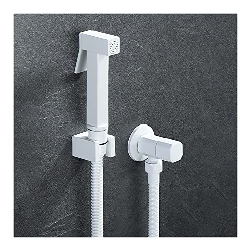 JMXD Weiß Toilette Bad Bidet Set Kaltes Wasser Bidet Handbrause Sprayer Hochdruck Bidet Toilettensprüher Messing Quadrat Hand Bidet Sprayer Wandhalterung Tuch Windel Sprayer,A Type von JMXD