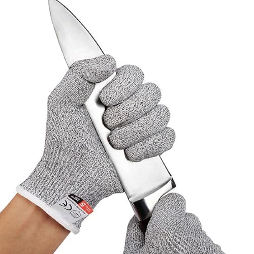 JMbpkduHs Stufe 5 Schnittschutz Stichbeständiger Drahtmetallhandschuh, Küchenmetzgerschnitte Handschuhe, Gartensicherheitshandschuhe Für Austernscheinfische,6pairs-XL von JMbpkduHs